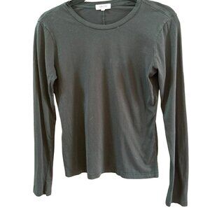 Goldie Women's Lewinter Black Long Sleeve Pima Cotton T Shirt Basic Size Small